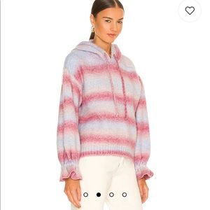 Something Navy Ombré Striped Hoodie M NWT